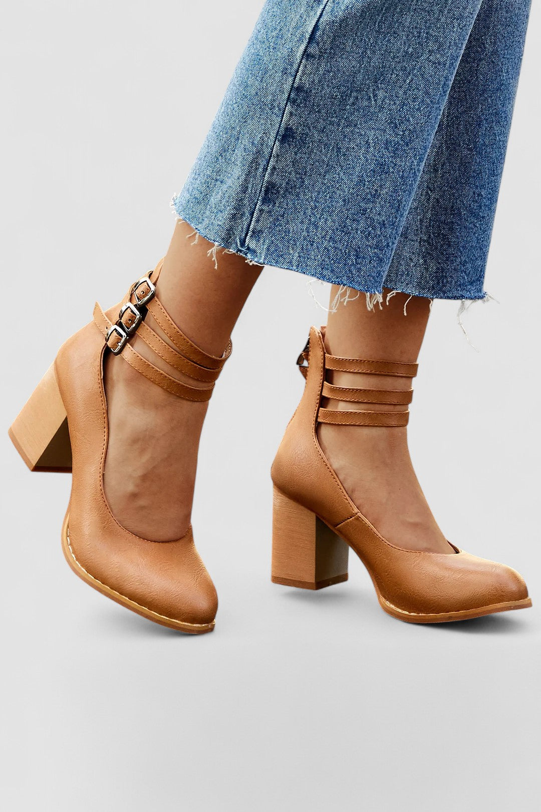 Casilda™ | Sandalias lisas con tira en el tobillo y suela gruesa