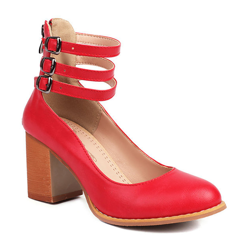 Casilda™ | Sandalias lisas con tira en el tobillo y suela gruesa