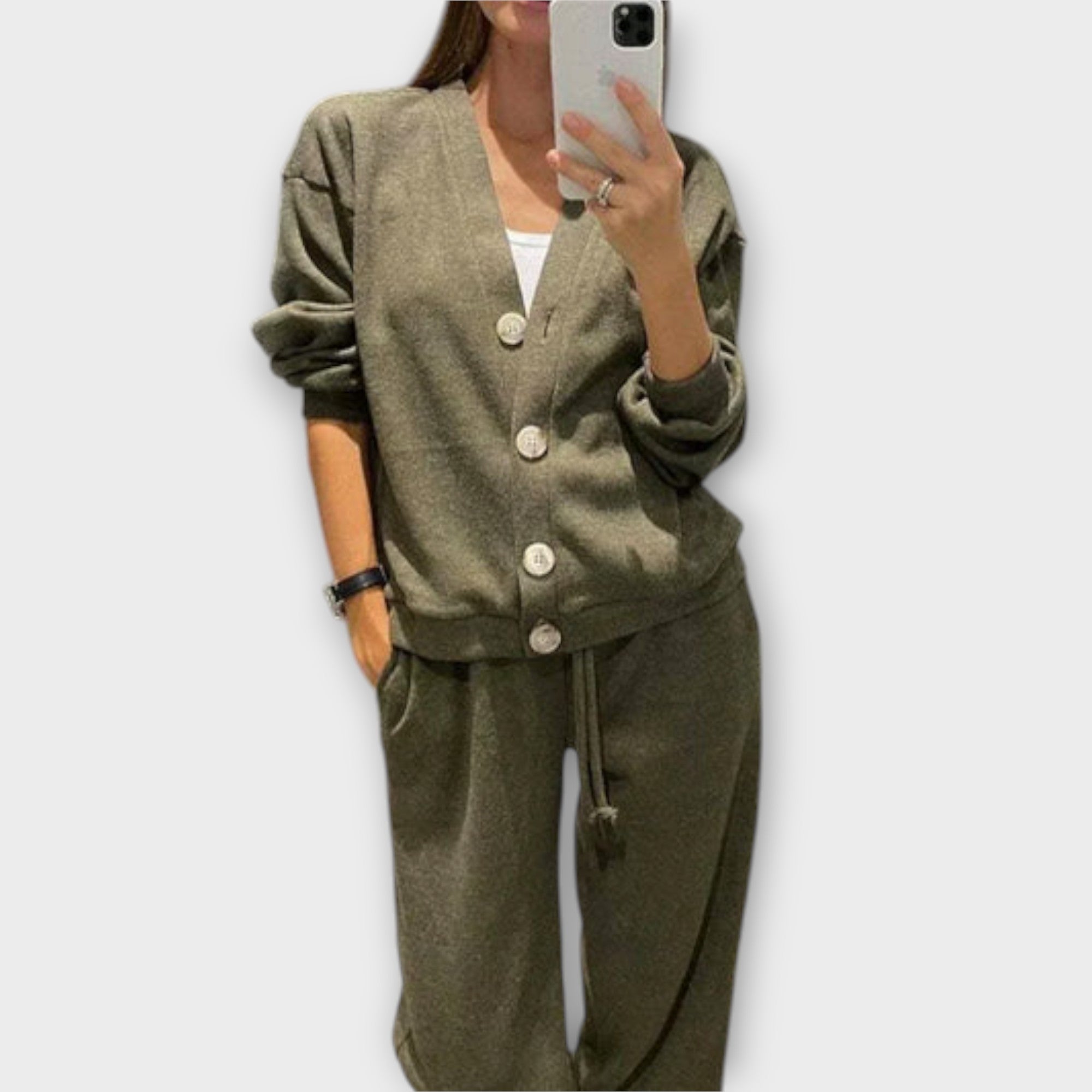 Chantal™ | Conjunto de chaqueta de punto y pantalones