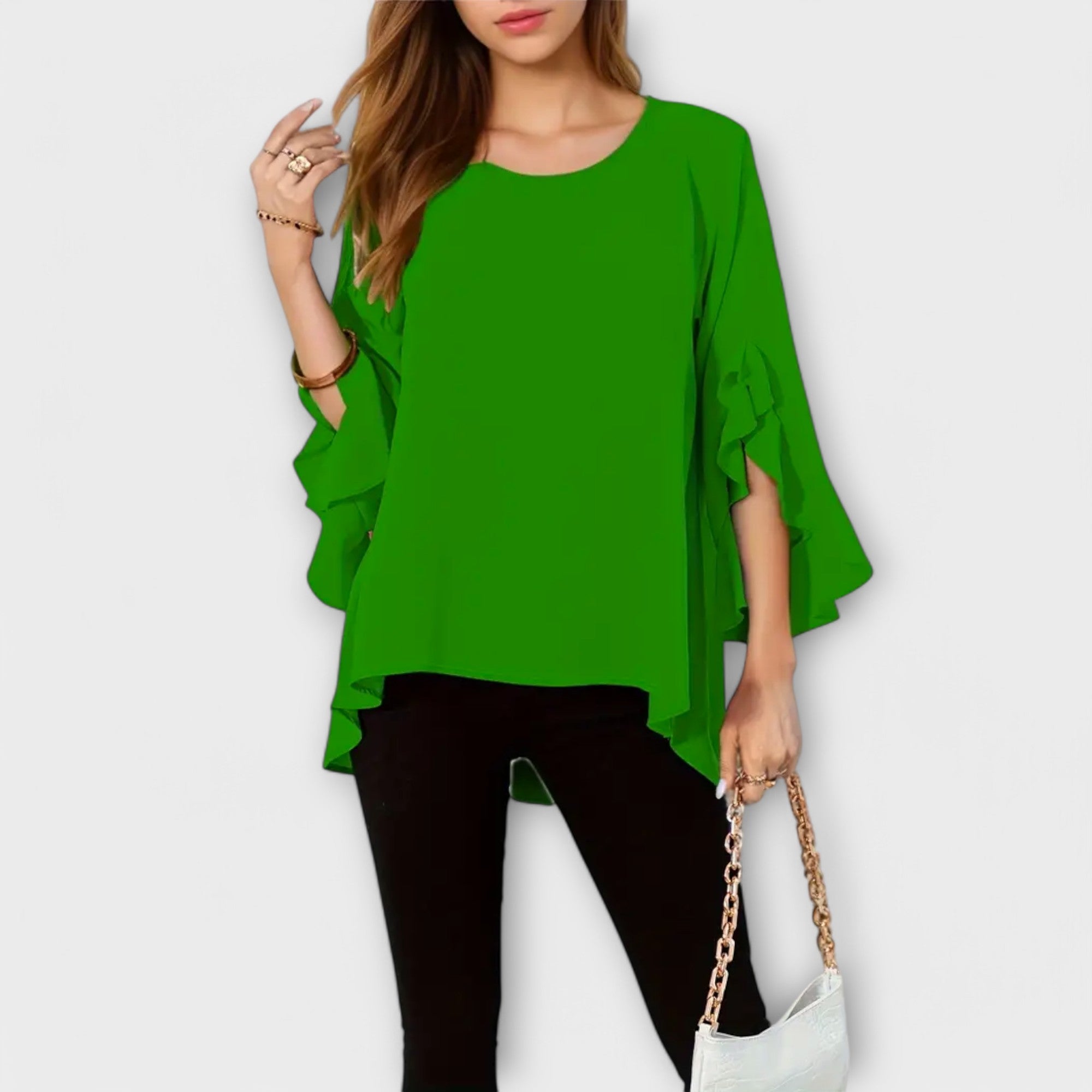 Aria™ | Una blusa de primavera perfecta con un escote redondo