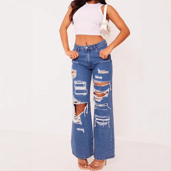 Flair™ | Jeans Desgastados Lavados