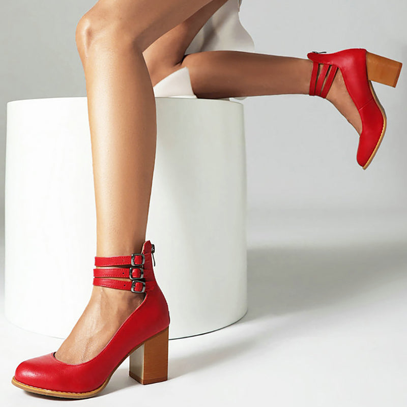 Casilda™ | Sandalias lisas con tira en el tobillo y suela gruesa