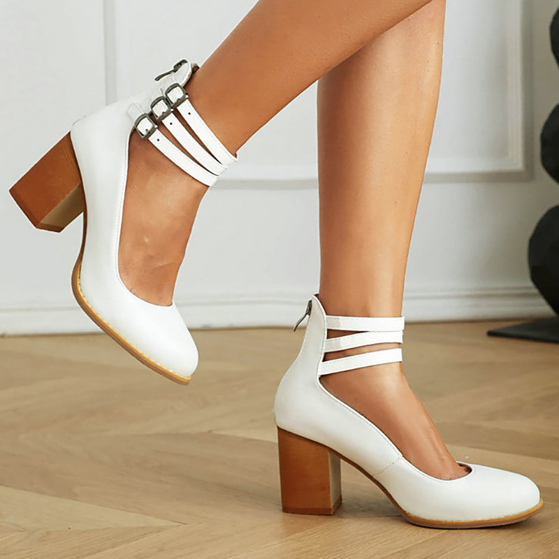Casilda™ | Sandalias lisas con tira en el tobillo y suela gruesa