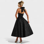 Effie™ | Vestido midi texturizado con escote en V