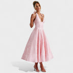Effie™ | Vestido midi texturizado con escote en V