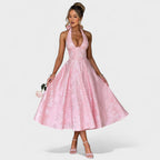 Effie™ | Vestido midi texturizado con escote en V