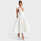 Effie™ | Vestido midi texturizado con escote en V