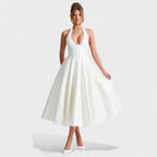 Effie™ | Vestido midi texturizado con escote en V