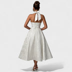 Effie™ | Vestido midi texturizado con escote en V