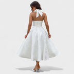 Effie™ | Vestido midi texturizado con escote en V