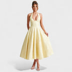 Effie™ | Vestido midi texturizado con escote en V