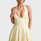 Effie™ | Vestido midi texturizado con escote en V