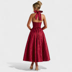 Effie™ | Vestido midi texturizado con escote en V