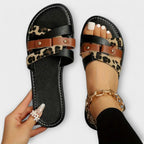 Jenevra™ | Sandalias con tiras cruzadas de leopardo