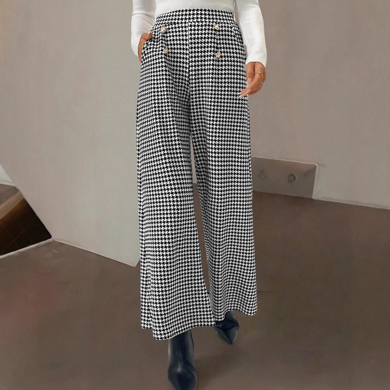 Houndstooth™ | Pantalones de Pata de Gallo Elegantes