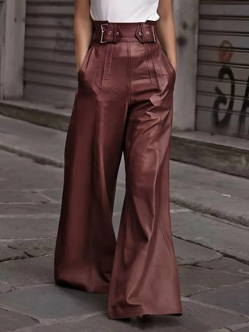 Helena™ | Pantalones de Campana de Piel
