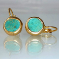 BrillosReales Pendientes Oro Turquesa Excepcional - Elegancia