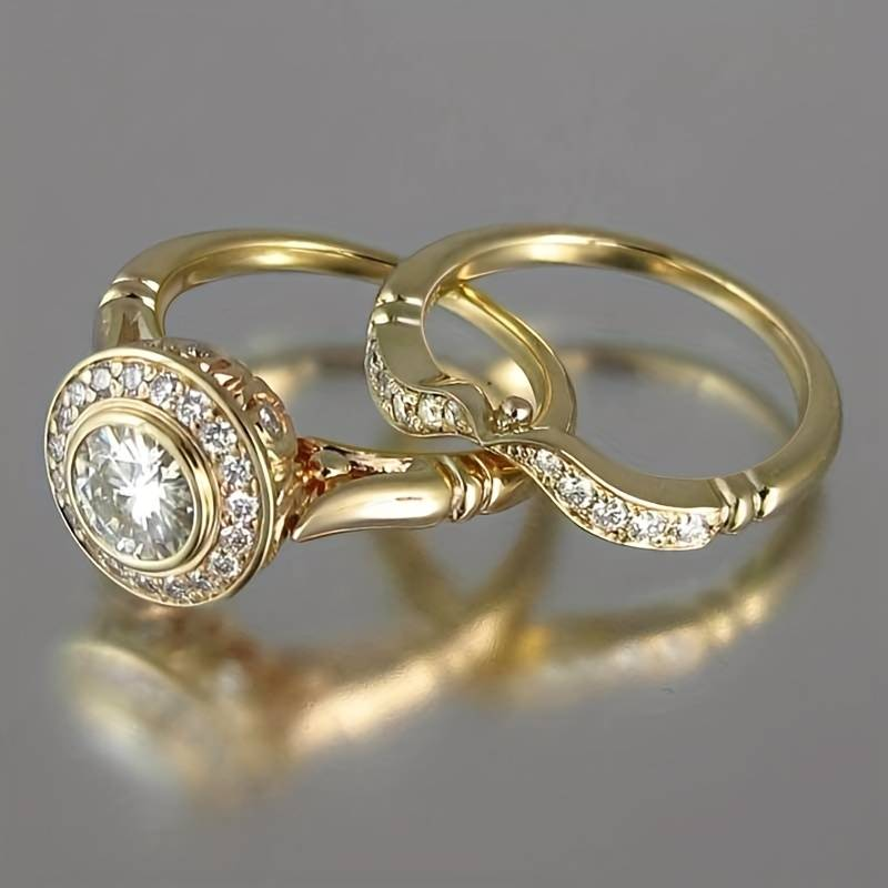 Anillos de Oro Cerámicos Brillantes Aurora Joyas