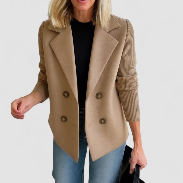 Marta™ | Abrigo Elegante con Mangas de Punto