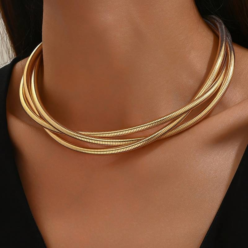 Collar Multicapa Vintage de Oro Aurora Joyas - Estilo Único