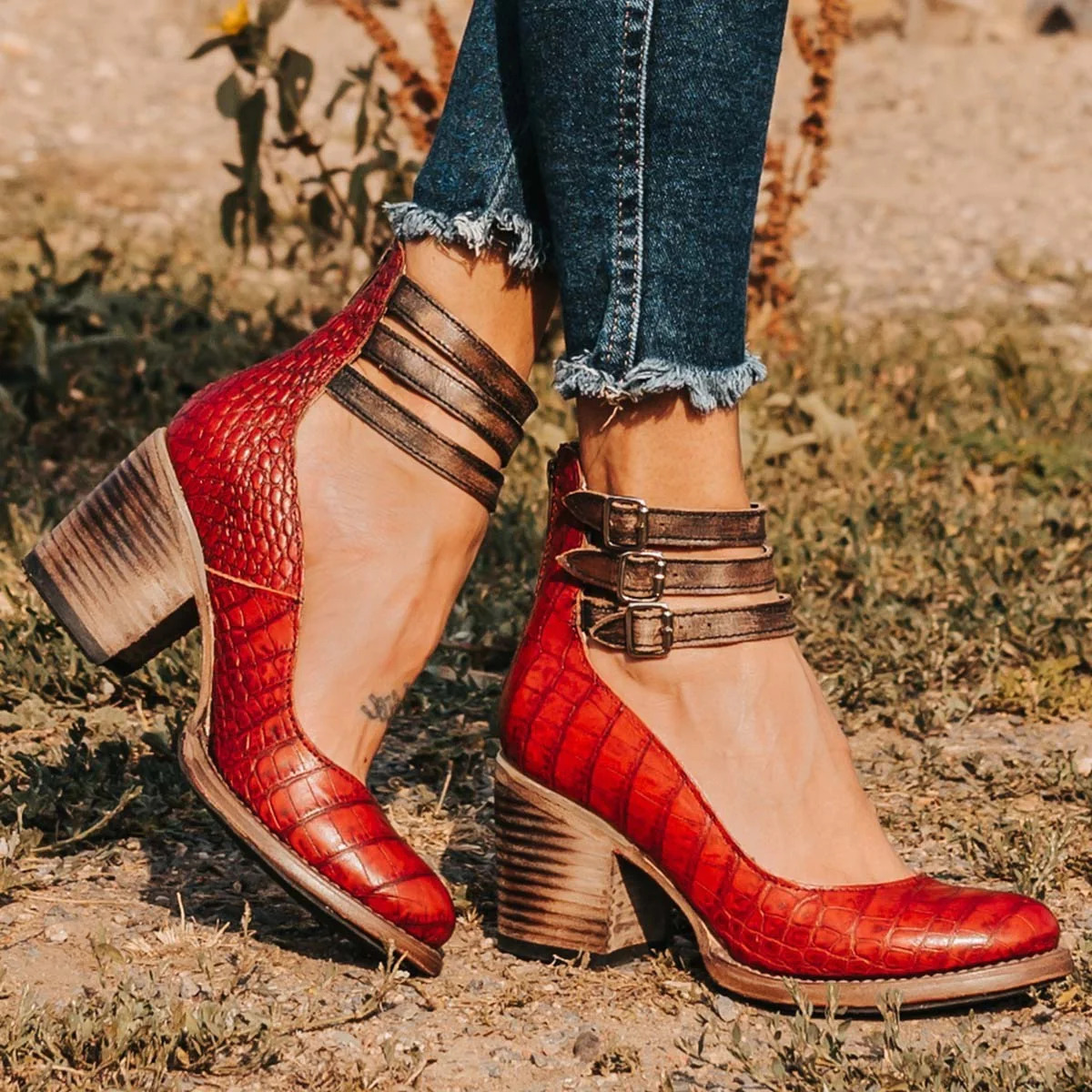 Ginevra™ | Zapatos de tacón alto con tiras múltiples y suela gruesa