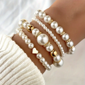 LuzPearl Conjunto de Pulseras de Perlas - Estilo Único