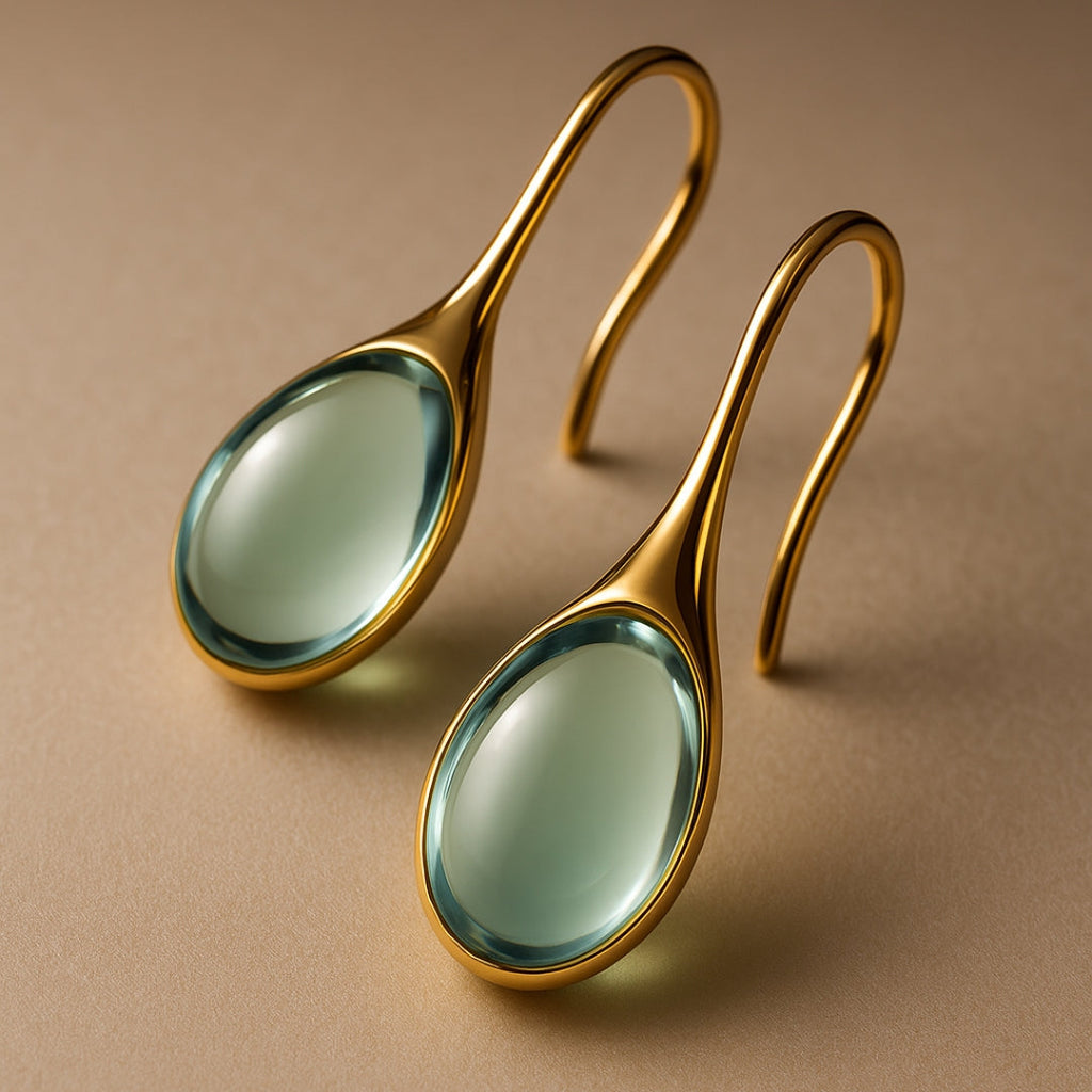 CristalLux Aretes Gota Oro Plata - Elegancia Brillante