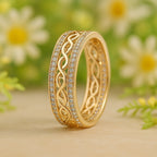 Anillo Dorado Elegante Hohloha Hellera - Lujo para Eventos