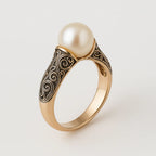 Meridia™ | Anillo Vintage Elegante de Perla Natural