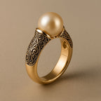 Meridia™ | Anillo Vintage Elegante de Perla Natural