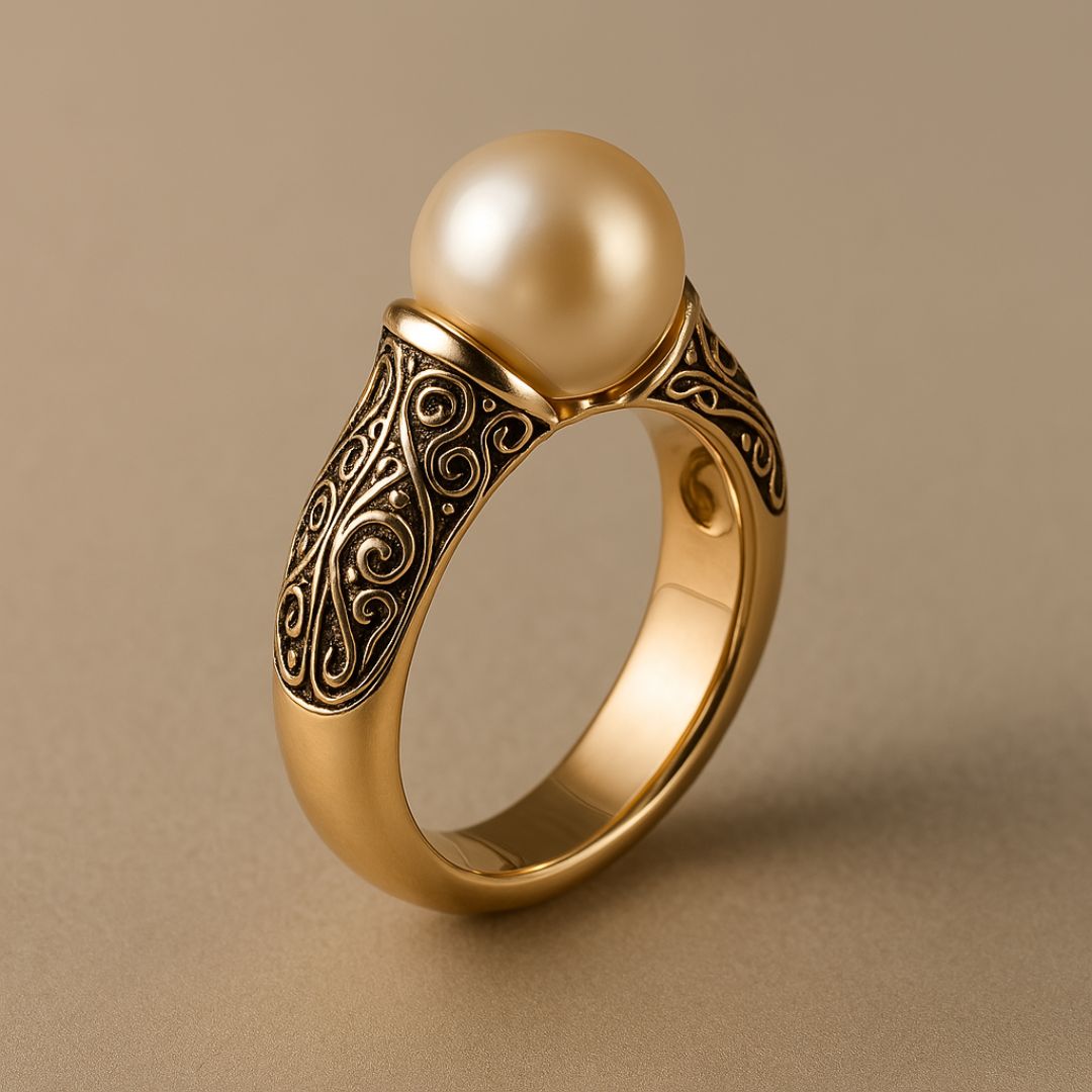 Meridia™ | Anillo Vintage Elegante de Perla Natural