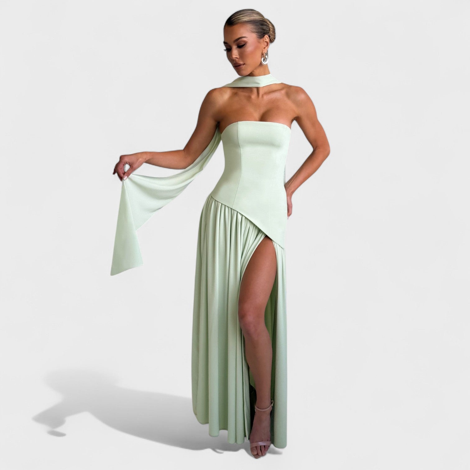 Vestido Maliyah™ | Corte asimétrico Menta