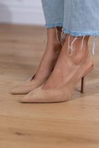 Marlena™ | Zapatos de tacón tipo slingback nude con un tacón fino