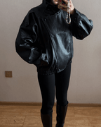 CARLA™ | Abrigo de Piel Asimétrico Femenino