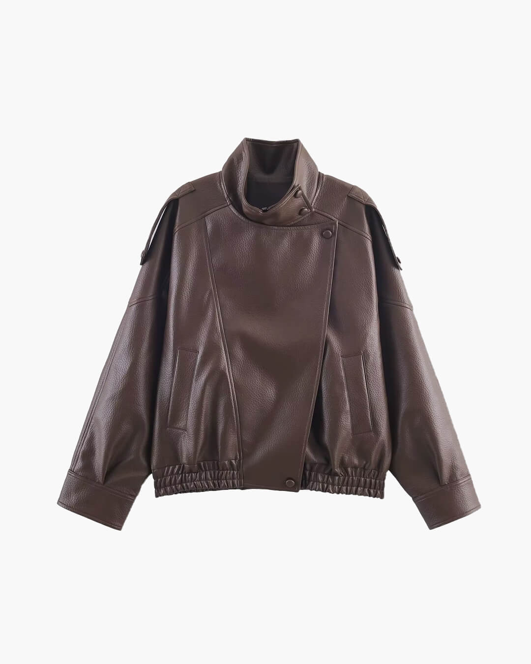 CARLA™ | Abrigo de Piel Asimétrico Femenino