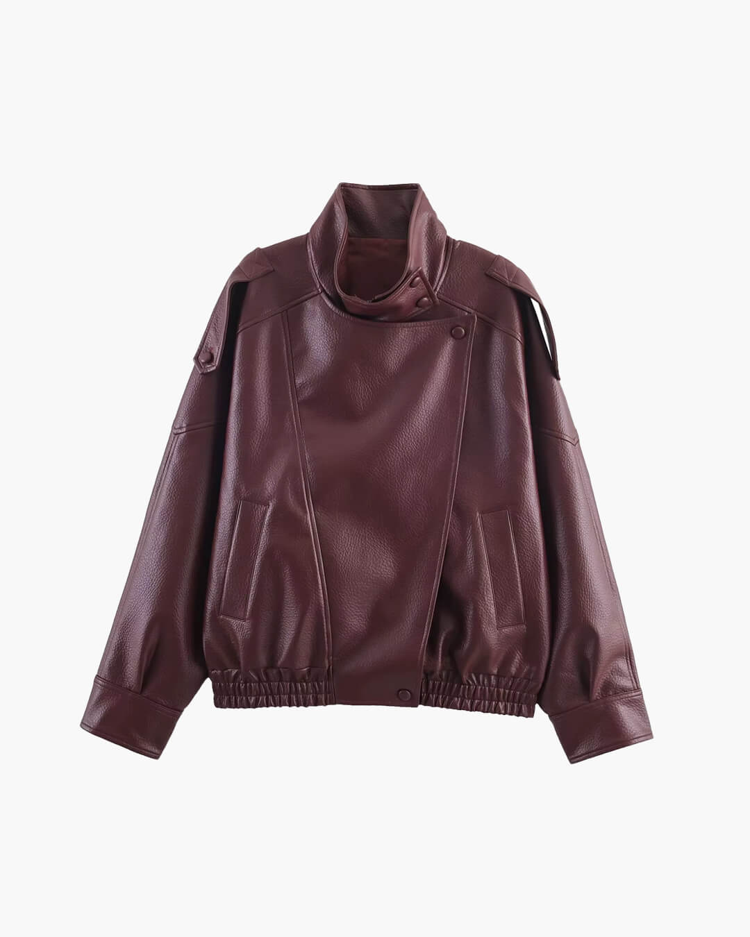 CARLA™ | Abrigo de Piel Asimétrico Femenino