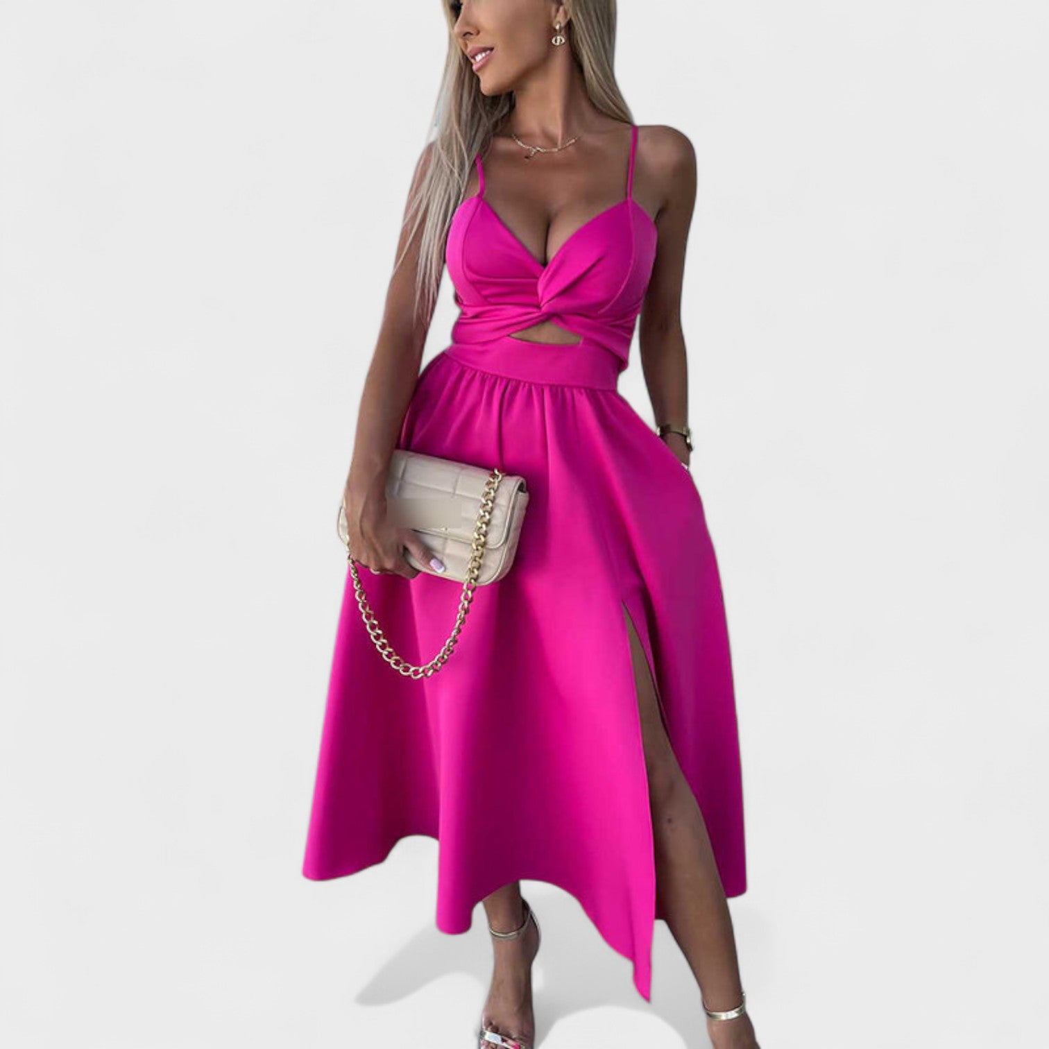 Cielo Divino™ | Vestido Midi con Abertura Frontal