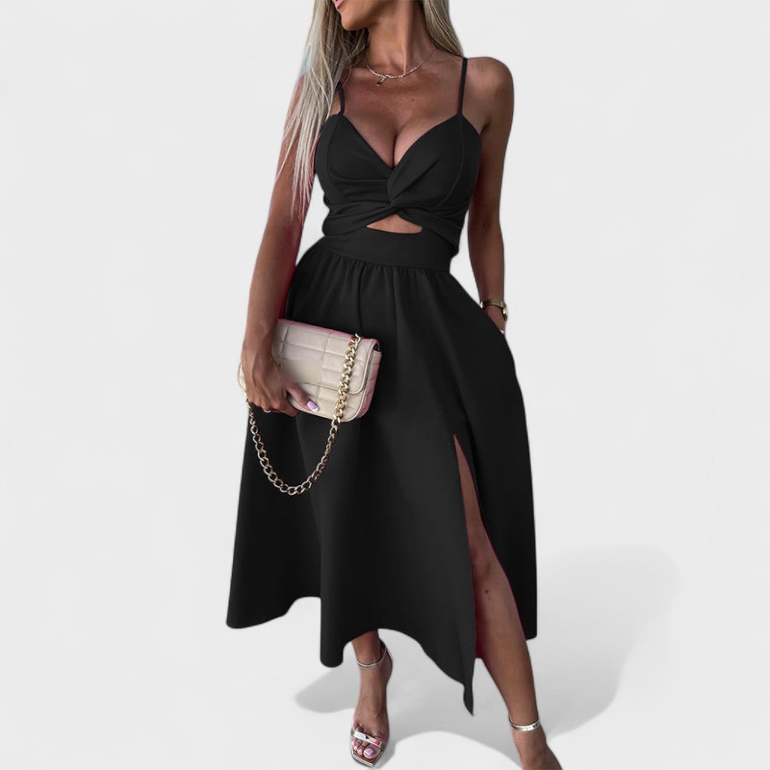Cielo Divino™ | Vestido Midi con Abertura Frontal