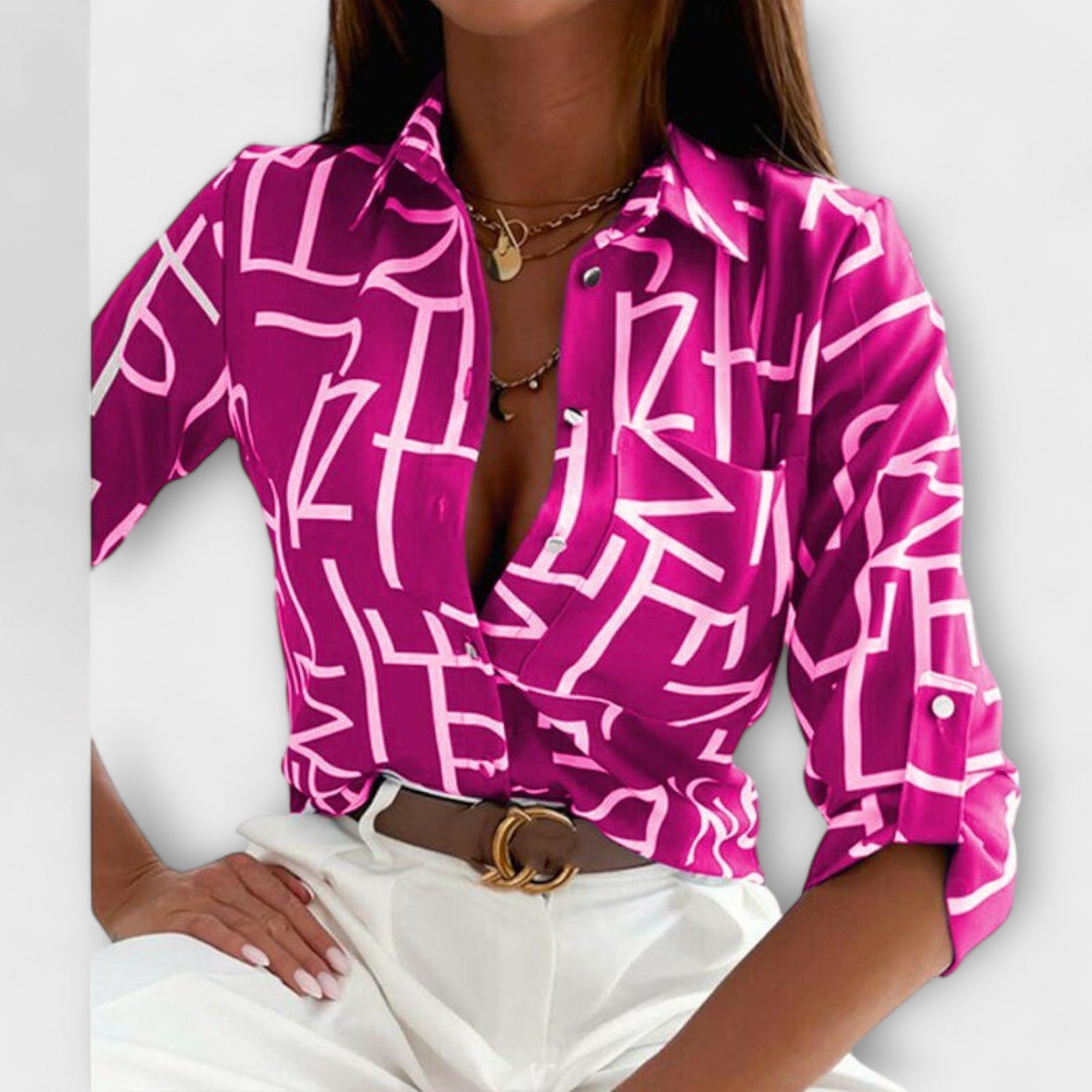 Romina™ | Blusa de cuello clásico