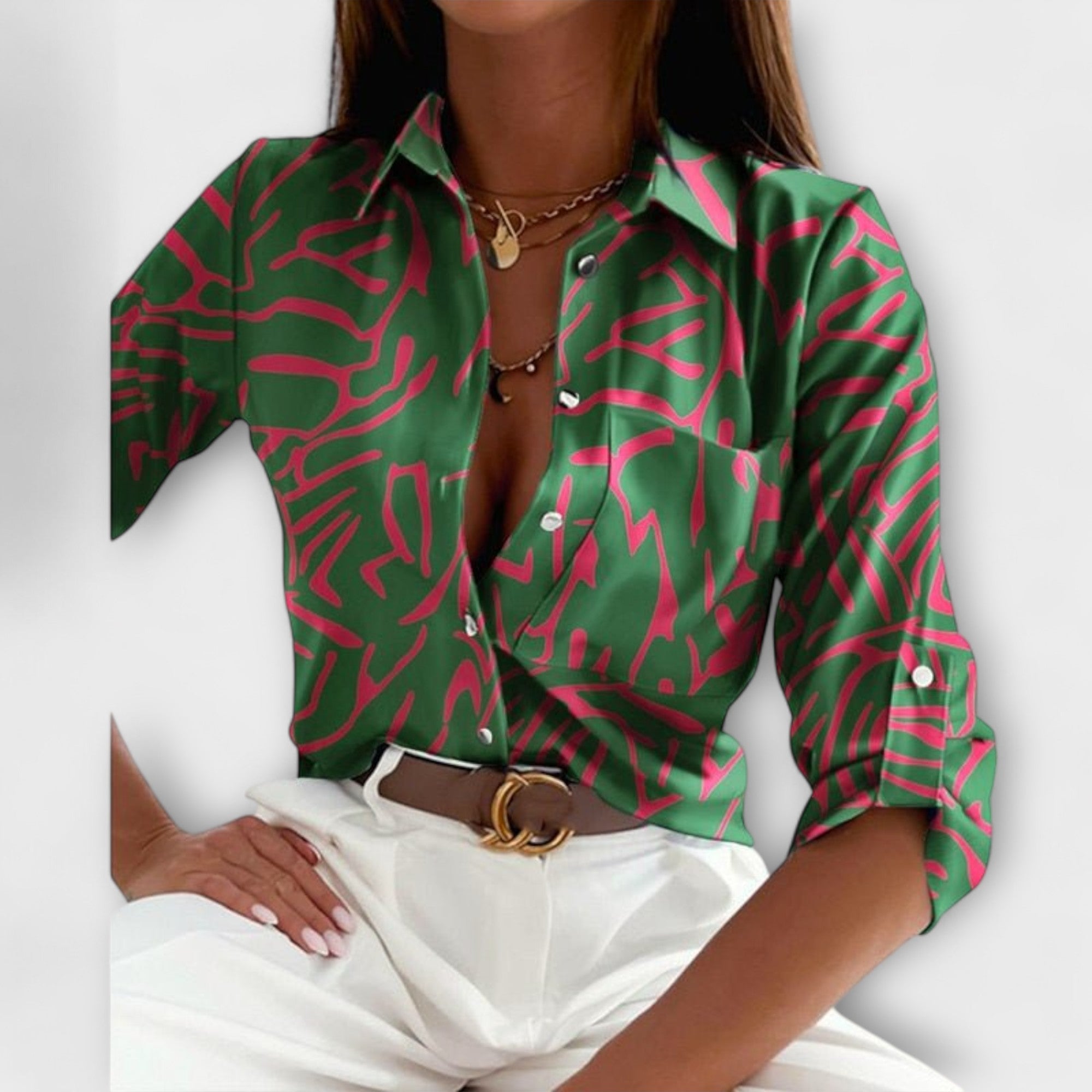 Romina™ | Blusa de cuello clásico