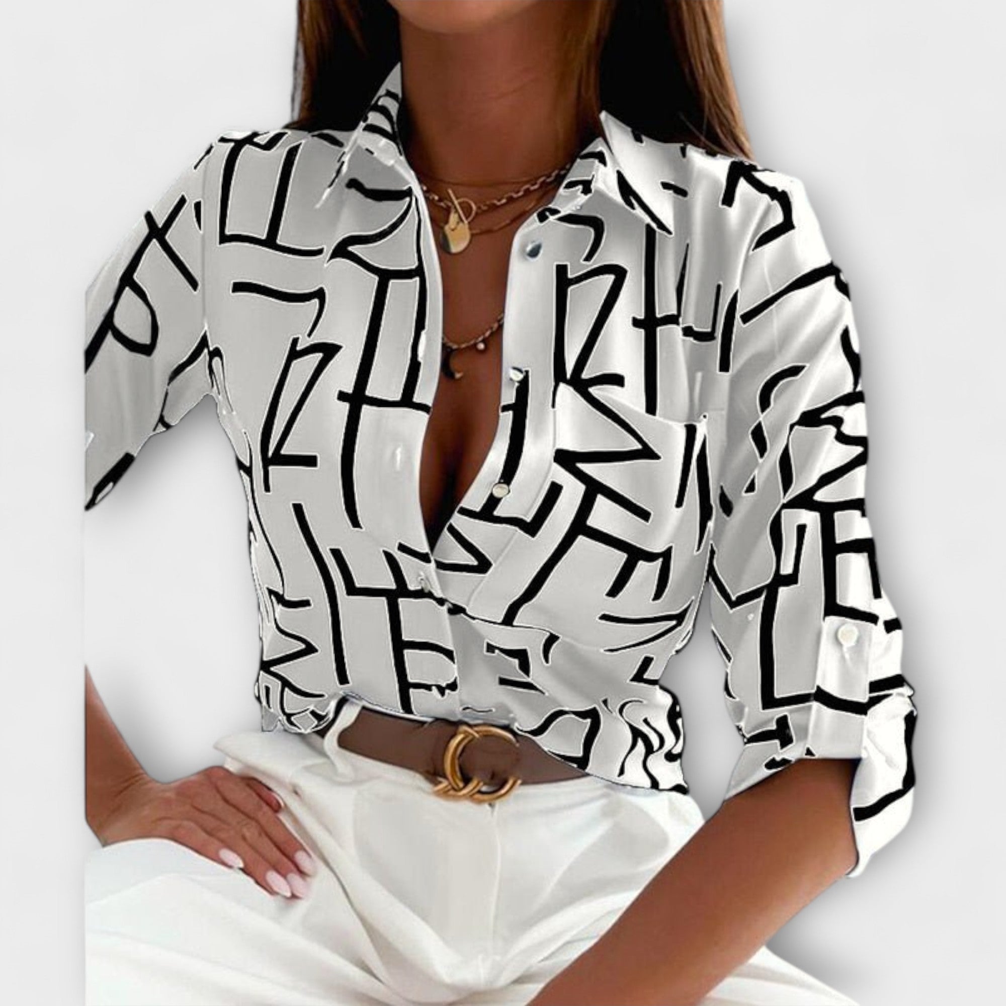 Romina™ | Blusa de cuello clásico