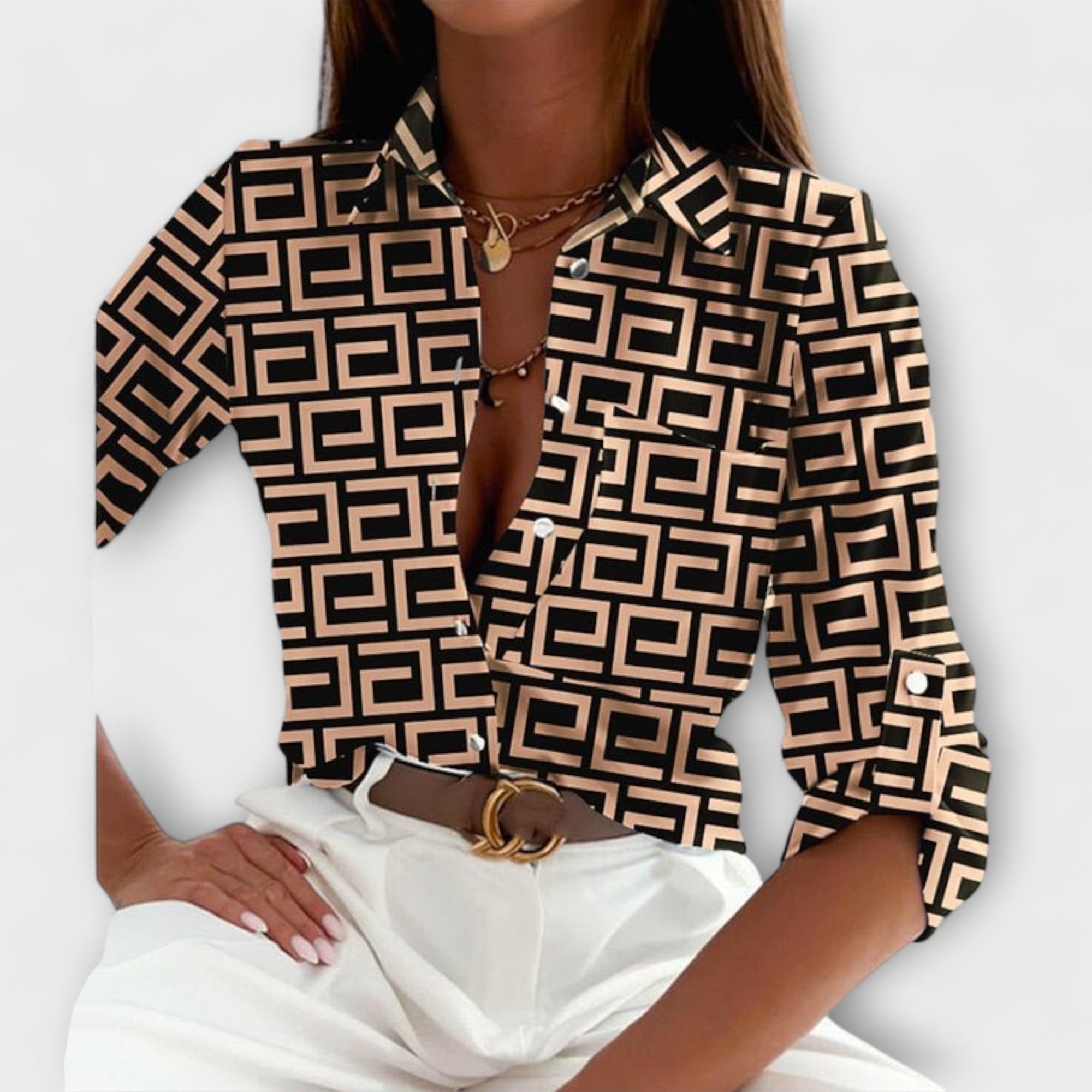 Romina™ | Blusa de cuello clásico