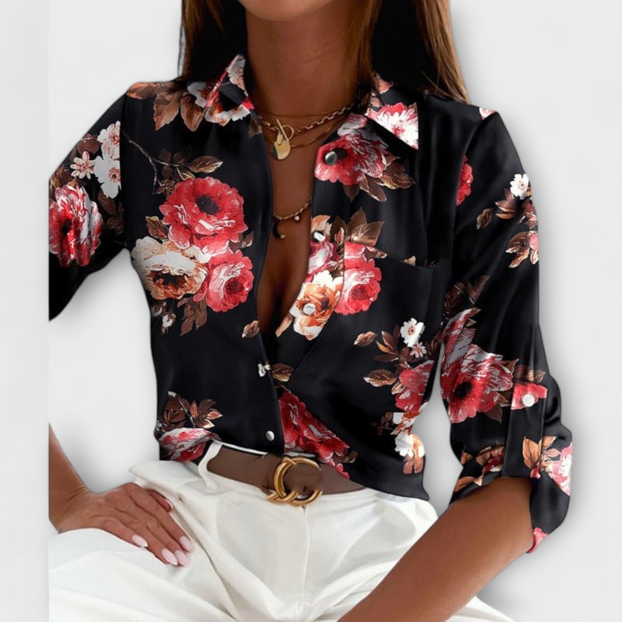 Romina™ | Blusa de cuello clásico