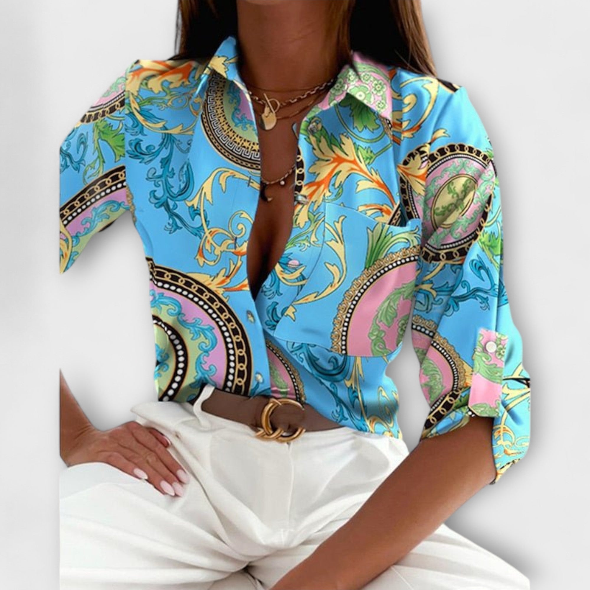 Romina™ | Blusa de cuello clásico