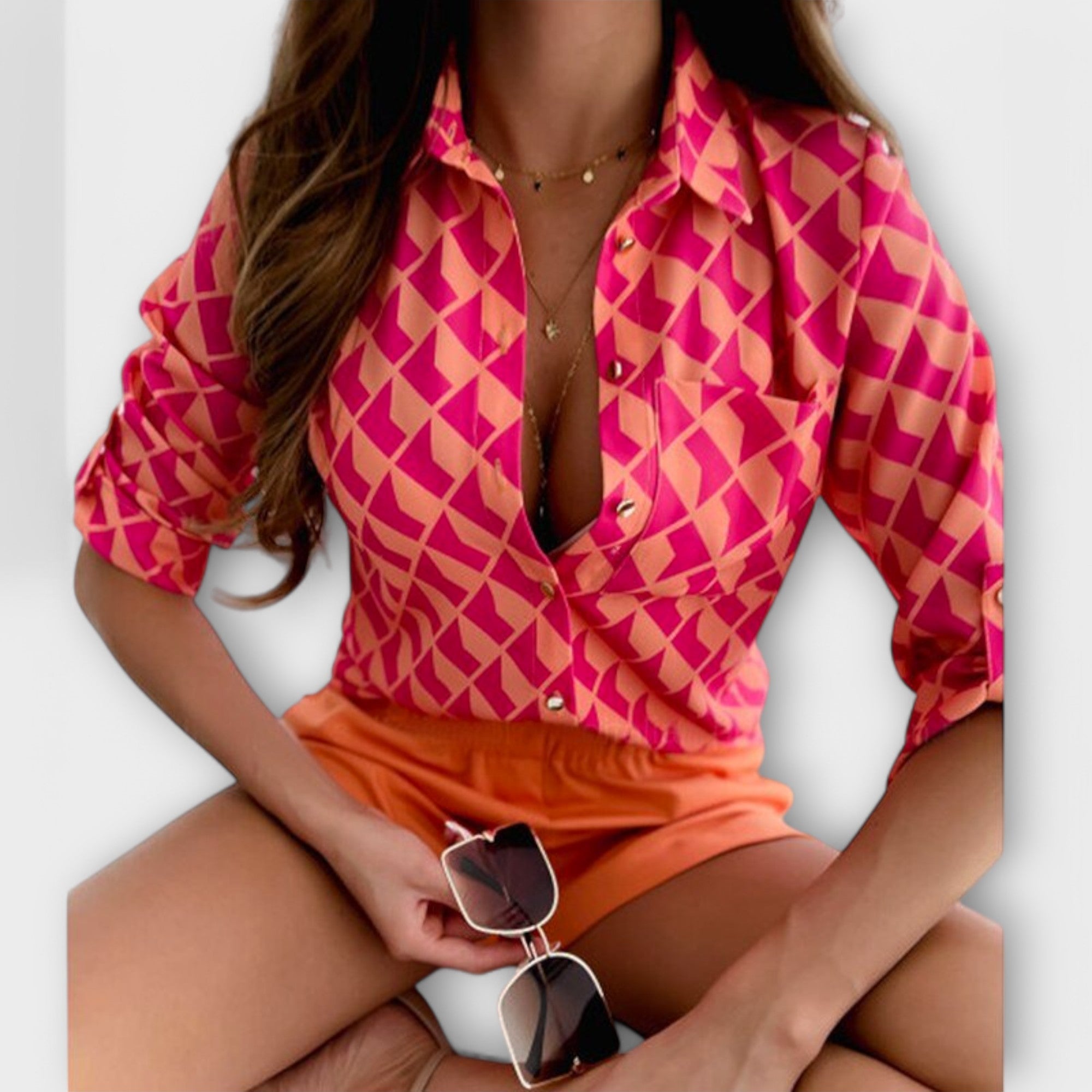 Romina™ | Blusa de cuello clásico
