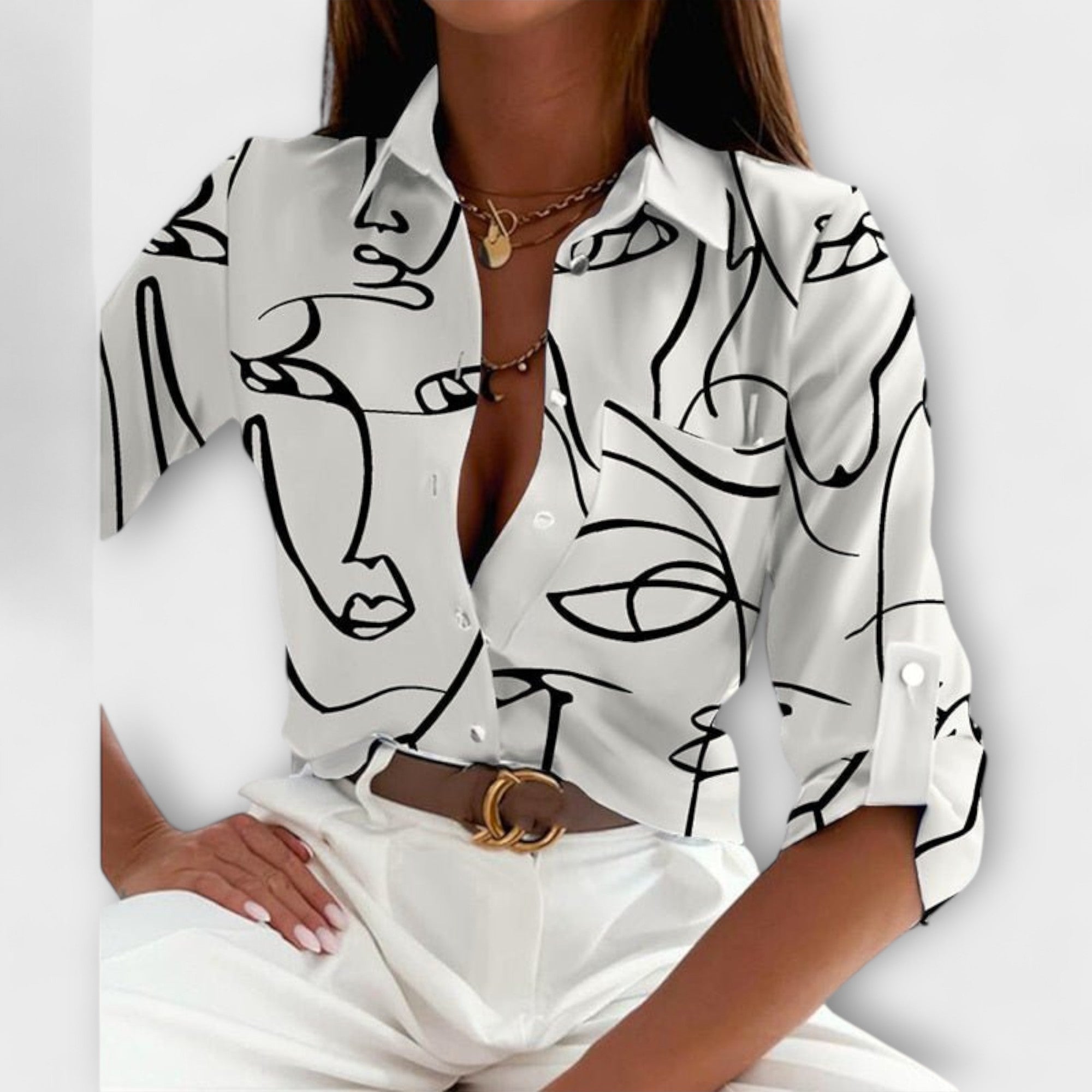 Romina™ | Blusa de cuello clásico